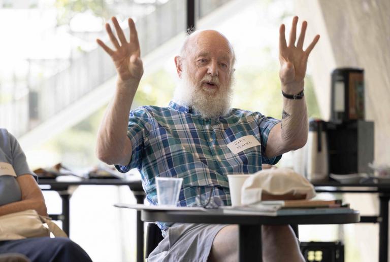 Older adult attending a workshop