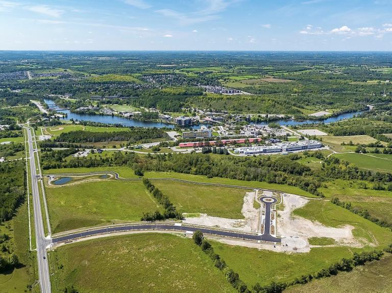 Aerial shot of the Cleantech Commons land